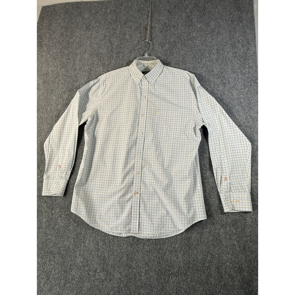 IZOD Premium Essentials Men's Large Check Plaid Button Down‎ Long Sleeve Shirt